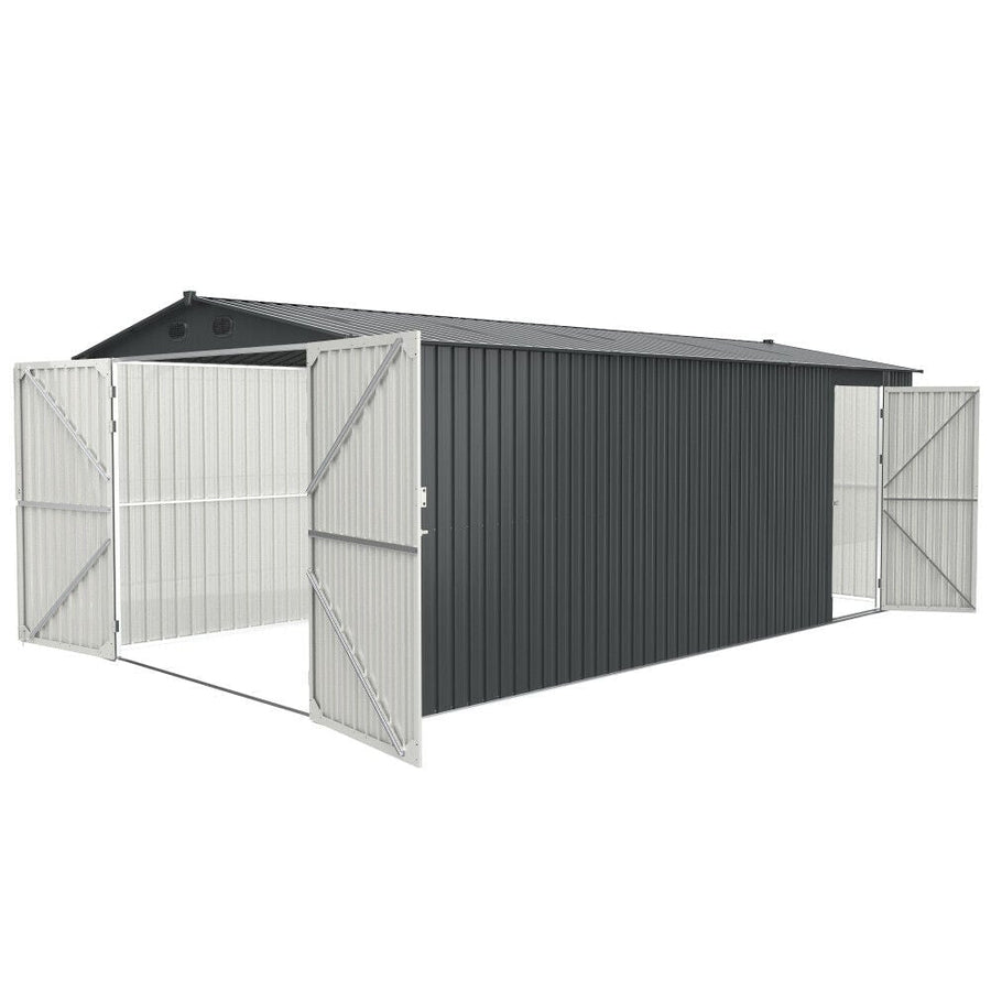 Outdoor Storage Shed 20x10 FT, Metal Garden Shed Backyard Utility Tool House Image 1