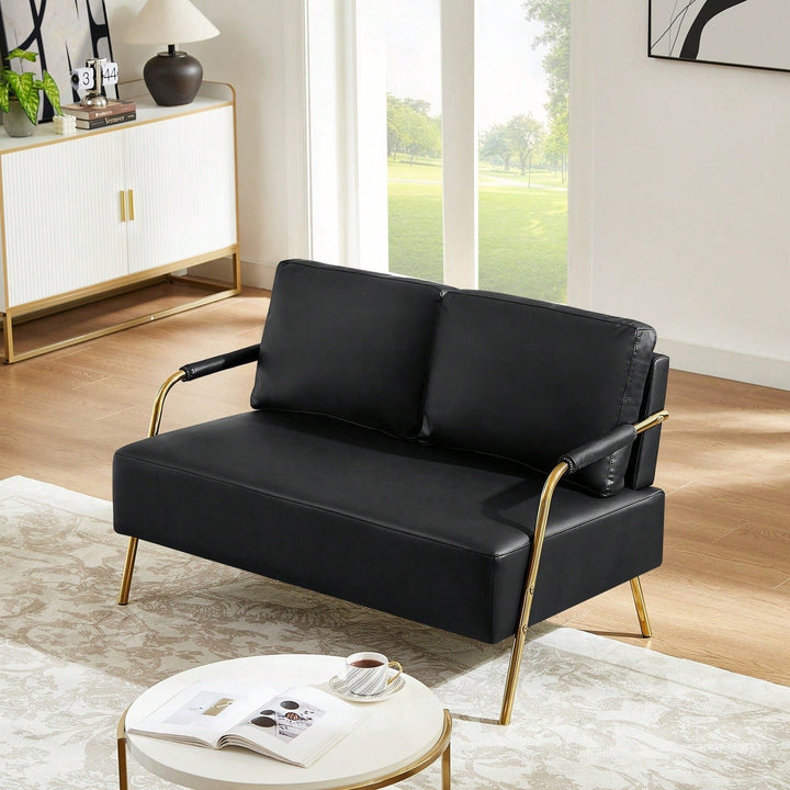 Pet-Friendly Small Loveseat Sofa with Removable Cushions and Metal Legs for Modern Living Spaces Image 7