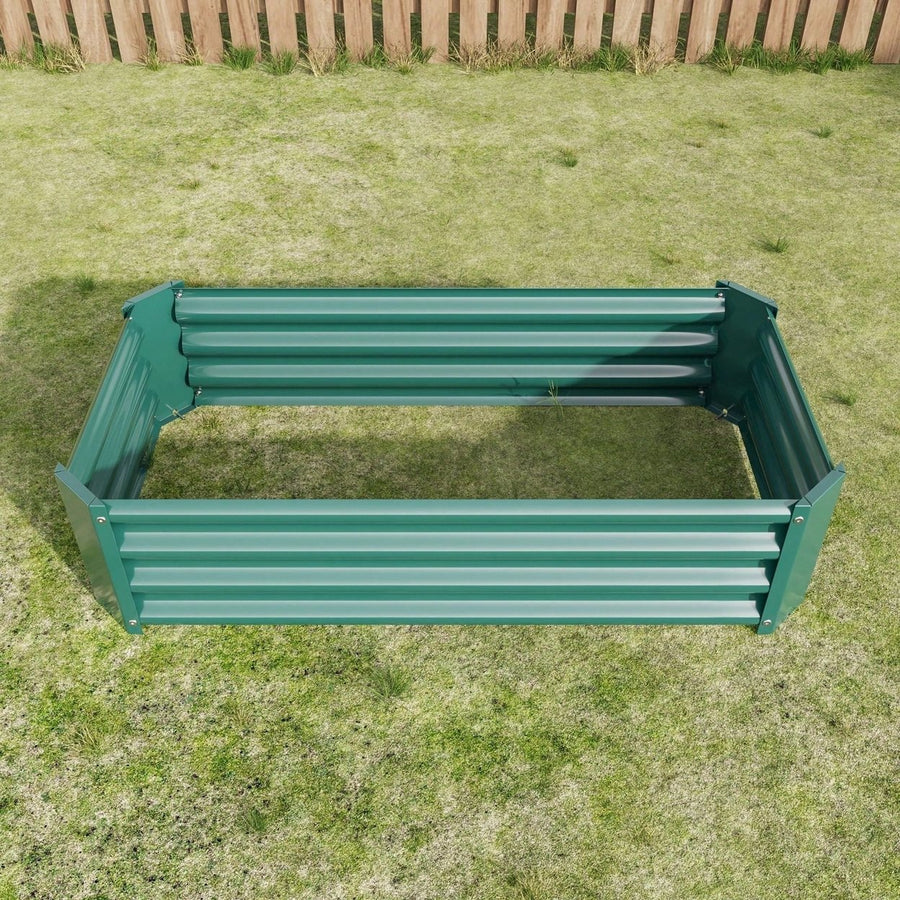 Rectangle Raised Garden Bed, Durable Galvanized Metal, Ideal For Flowers, Plants, Vegetables, And Herbs Image 1