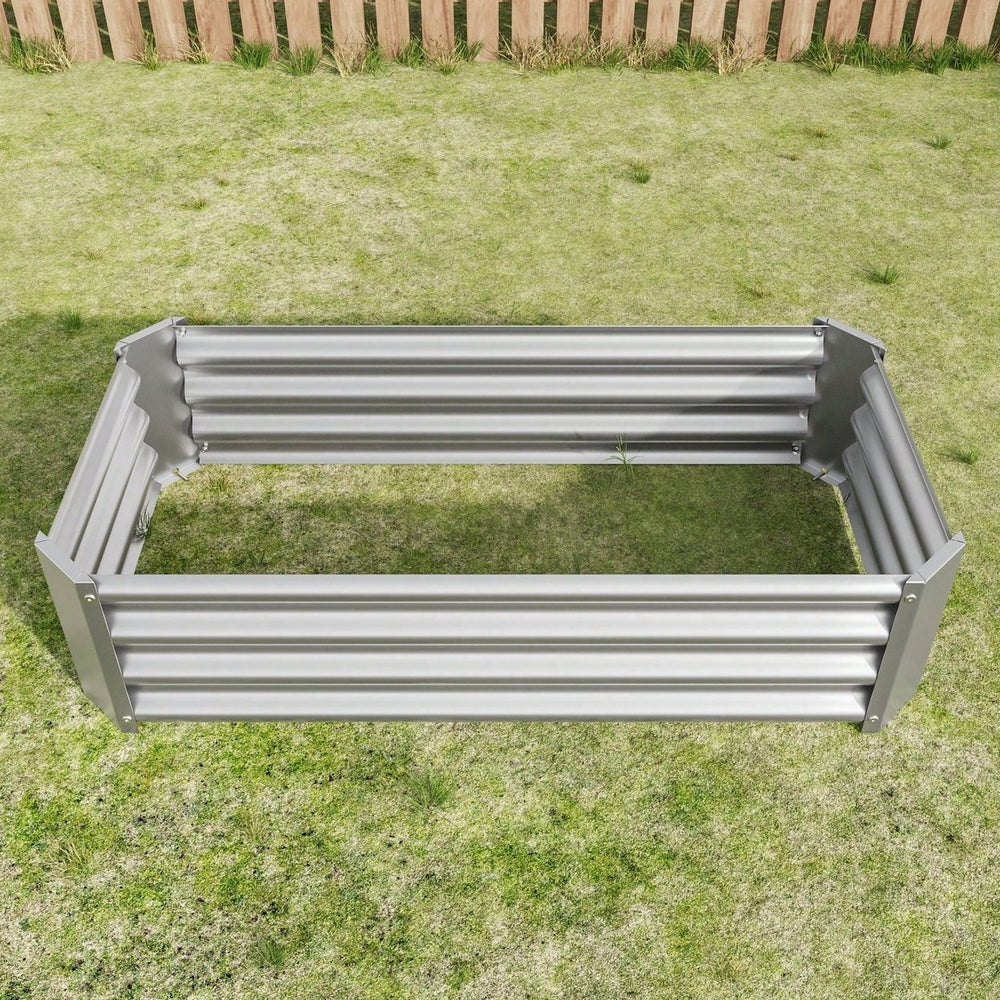 Rectangle Raised Garden Bed, Durable Galvanized Metal, Ideal For Flowers, Plants, Vegetables, And Herbs Image 2