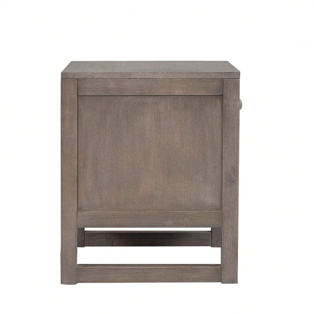 Retro Design Sturdy Nightstand With Space-Saving Features And Versatile Use Image 2