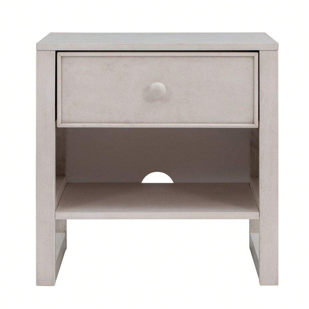 Retro Design Sturdy Nightstand With Space-Saving Features And Versatile Use Image 6