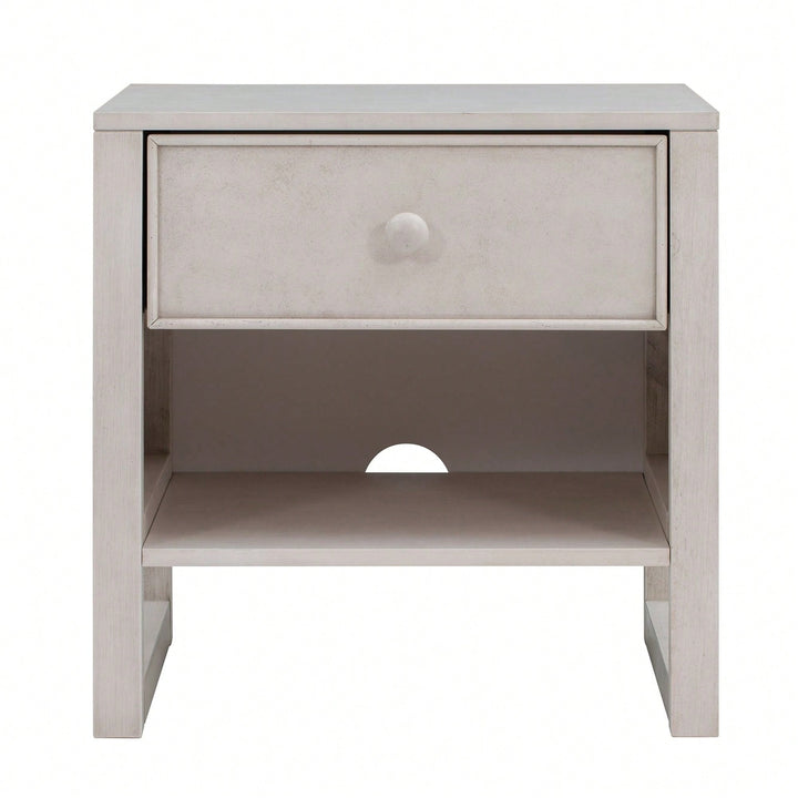 Retro Design Sturdy Nightstand With Space-Saving Features And Versatile Use Image 6