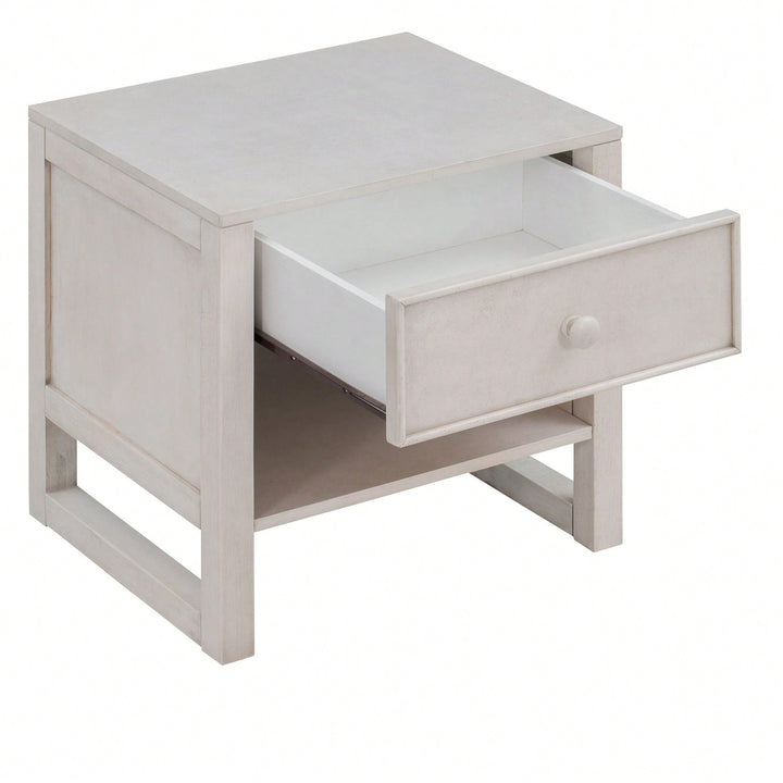 Retro Design Sturdy Nightstand With Space-Saving Features And Versatile Use Image 7