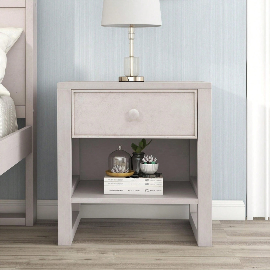 Retro Design Sturdy Nightstand With Space-Saving Features And Versatile Use Image 10