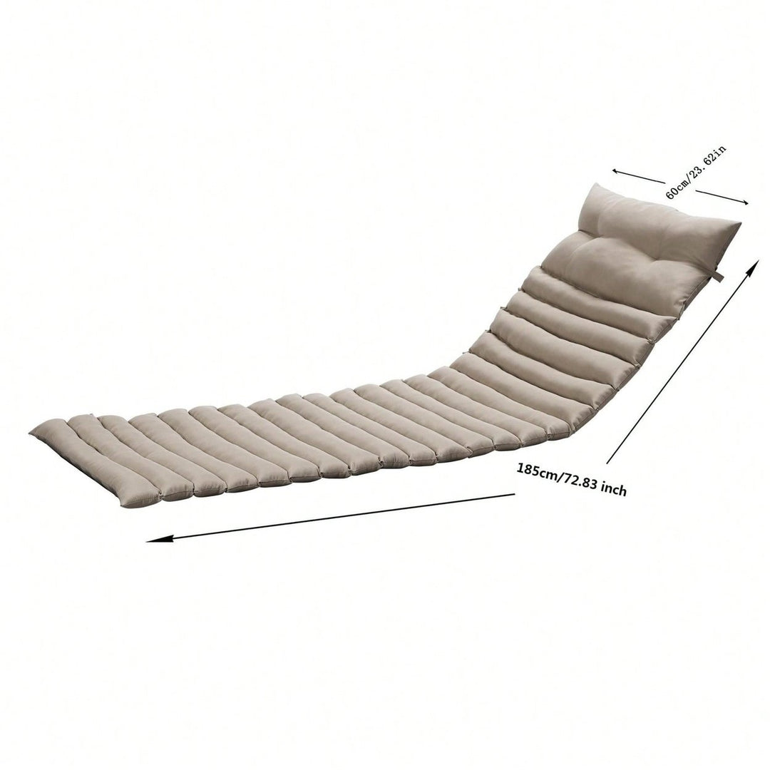 Outdoor Chaise Lounge Cushion Set 2PCS Khaki Replacement Cushions For Patio Furniture Image 2