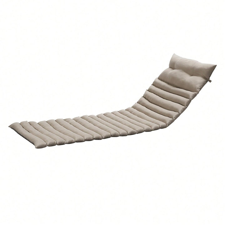 Outdoor Chaise Lounge Cushion Set 2PCS Khaki Replacement Cushions For Patio Furniture Image 7