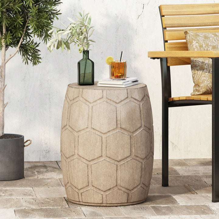 Outdoor LightWeight Concrete Side Table, Image 5