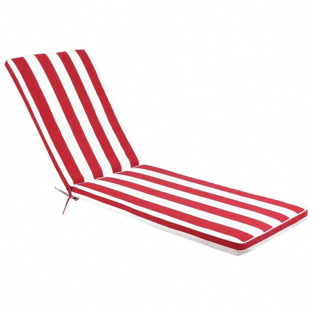 Outdoor Lounge Chair Cushion Replacement Set - Red and White Patio Furniture Seat and Chaise Lounge Cushion Image 1