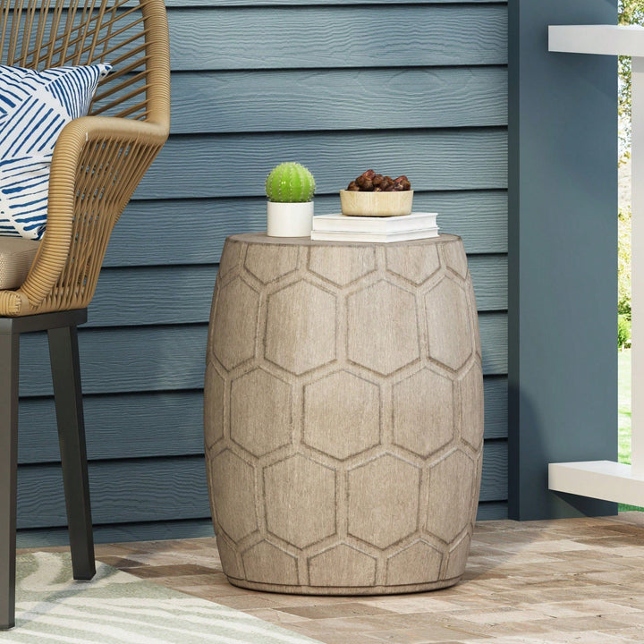 Outdoor LightWeight Concrete Side Table, Image 6