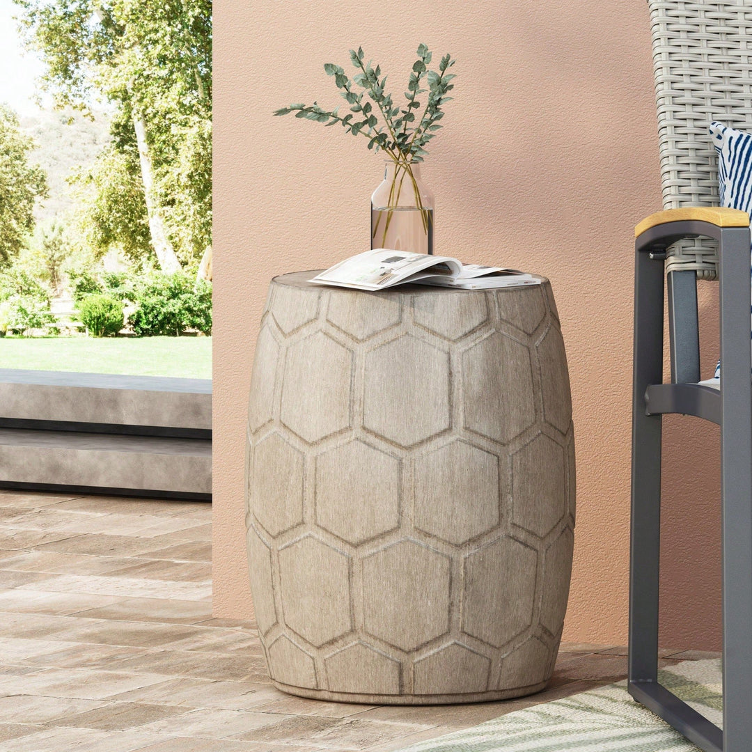 Outdoor LightWeight Concrete Side Table, Image 7