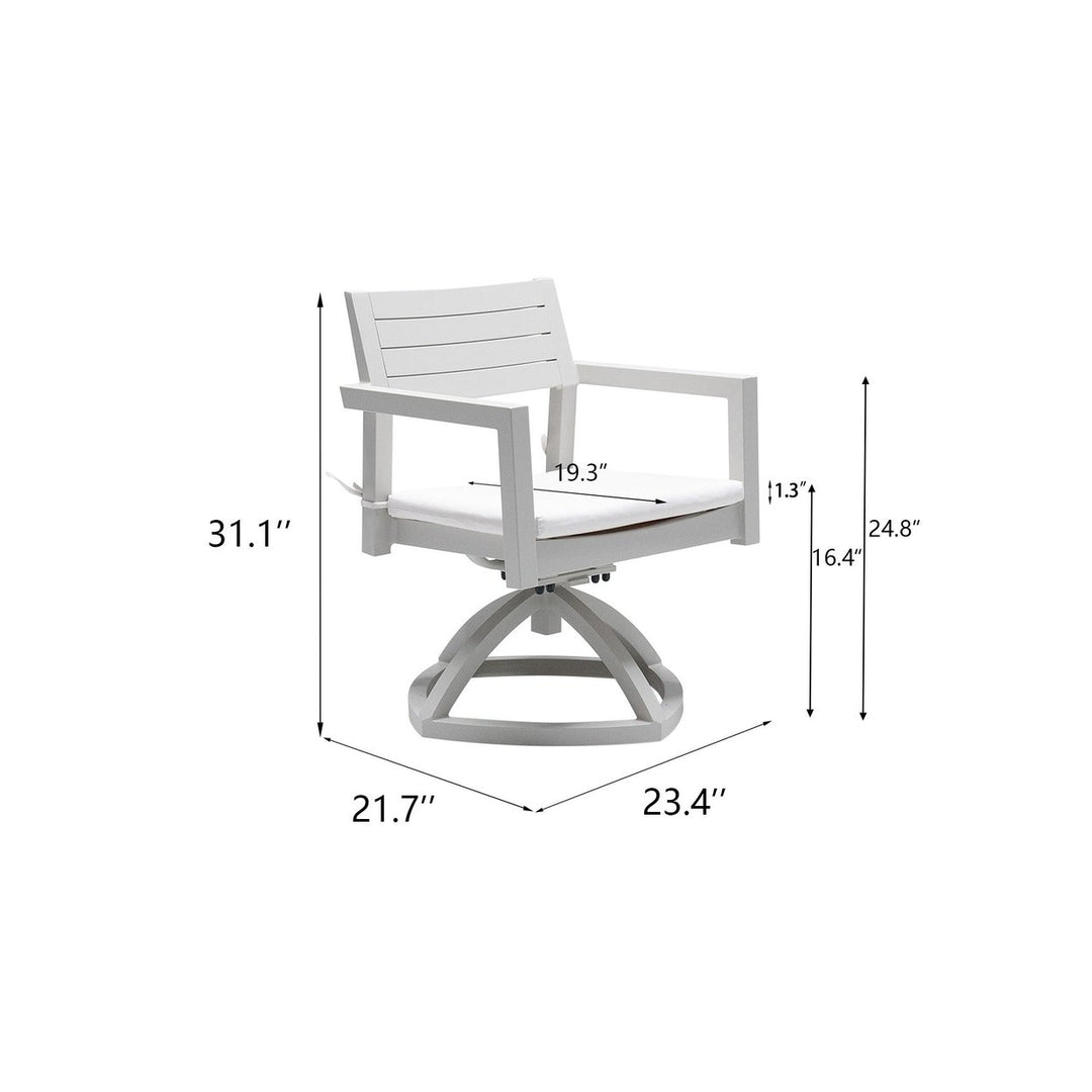 Outdoor Patio Aluminum Swivel Rocker 2PCS with Outdoor-grade Sunbrella Fabric Cushions, Grayish Image 7