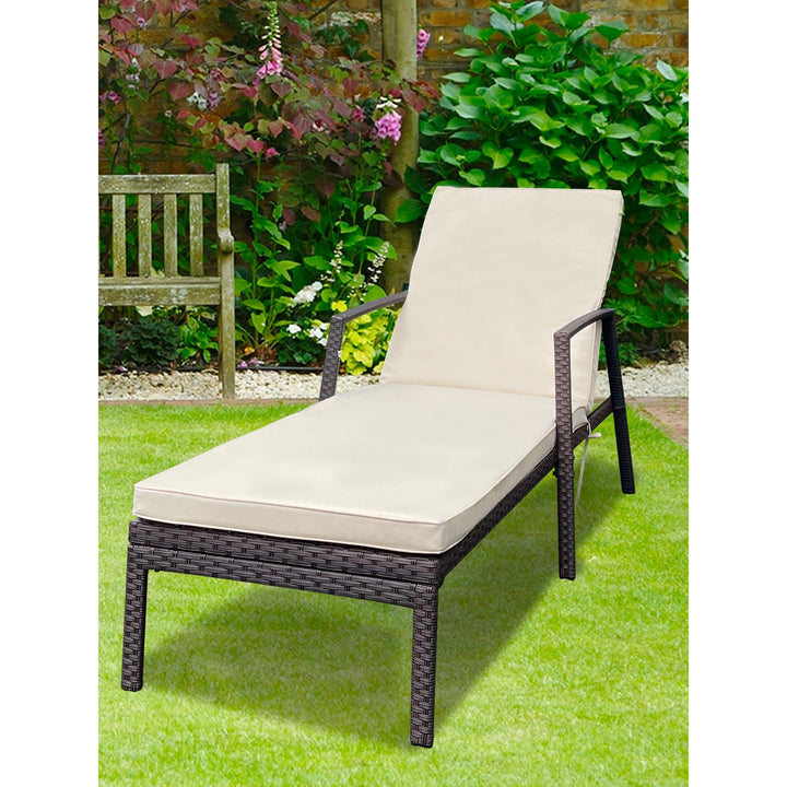 Outdoor Patio Lounge Chairs - Comfortable Rattan Wicker Chaise Lounge Chairs for Garden, Poolside, and Balconies in Image 1