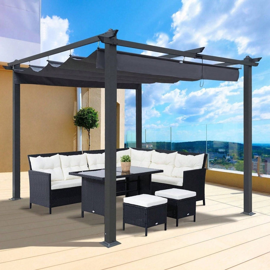 Outdoor Patio Retractable Pergola With Canopy Sunshelter Pergola For Gardens,Terraces,Backyard Image 1