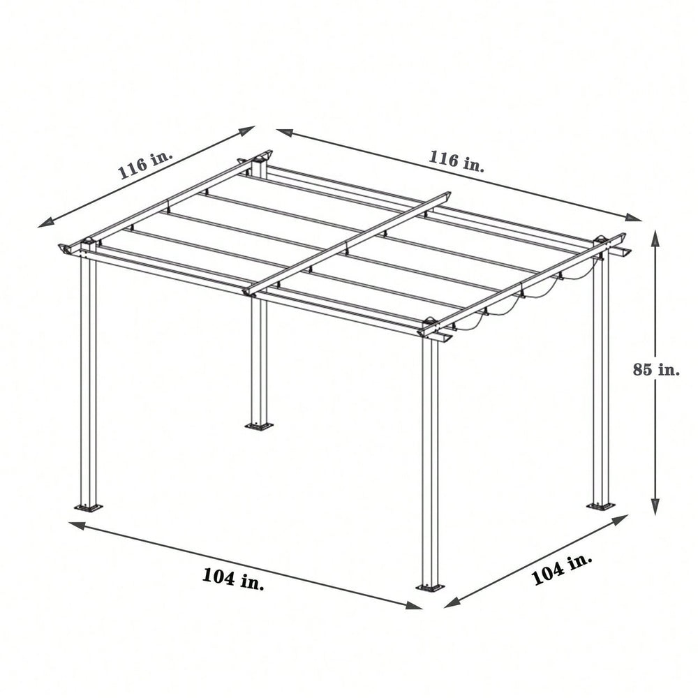 Outdoor Patio Retractable Pergola With Canopy Sunshelter Pergola For Gardens,Terraces,Backyard Image 2