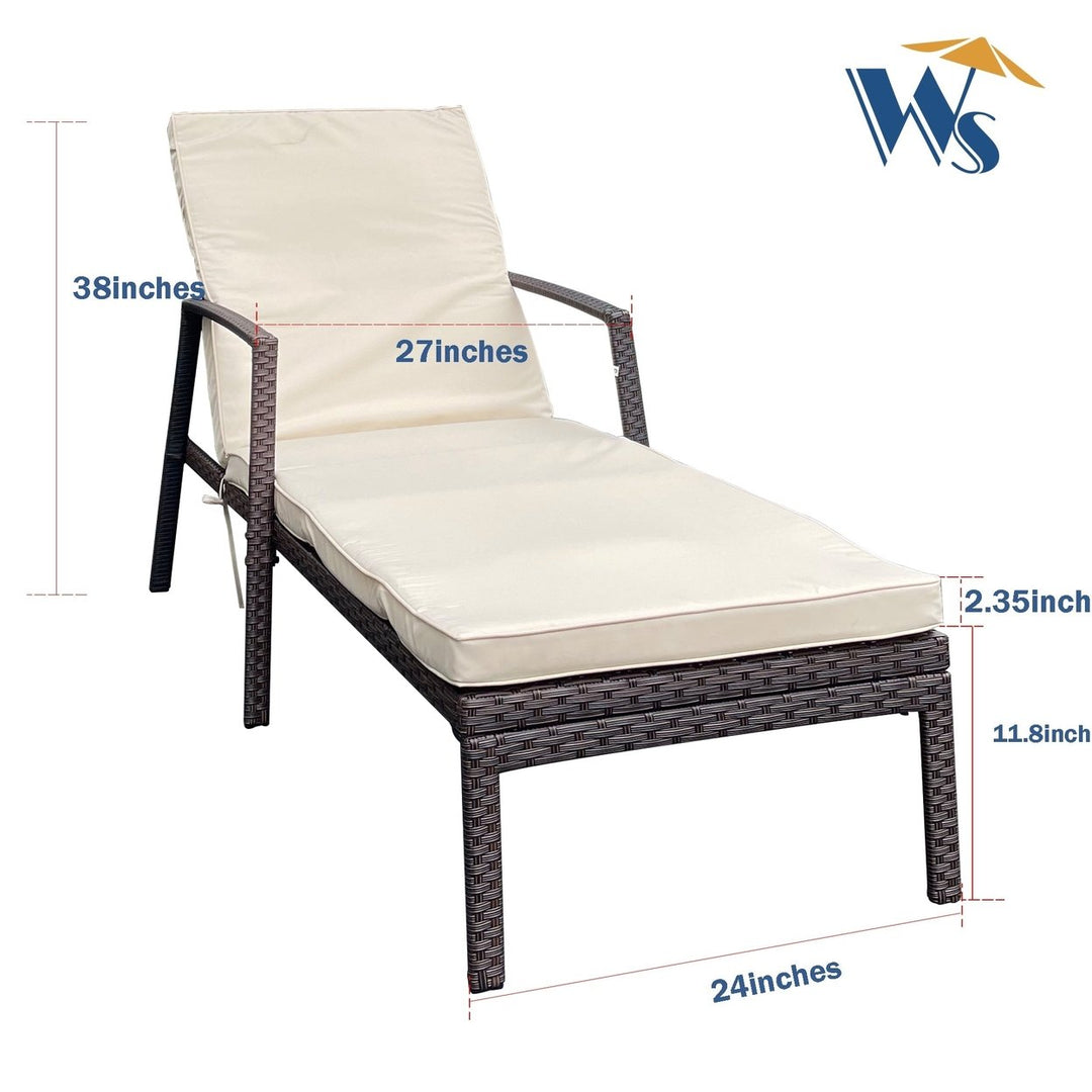 Outdoor Patio Lounge Chairs - Comfortable Rattan Wicker Chaise Lounge Chairs for Garden, Poolside, and Balconies in Image 6