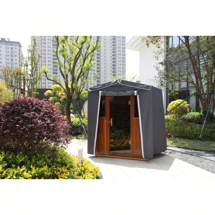 Outdoor Rain Cover For 4-Person Sauna  Windproof, Durable Protection With Zipper Design Image 3