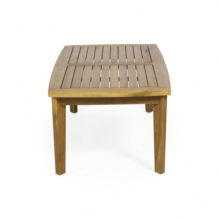 Outdoor Rectangular Coffee Table In Acacia Wood - 43.25" W X 23.50" D X 17.00" H Image 3