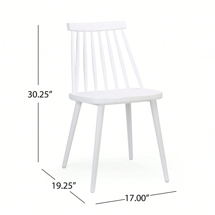 Rustic White Spindle Back Dining Chairs  Set Of 2 For Farmhouse Style Dining Room Decor Image 4