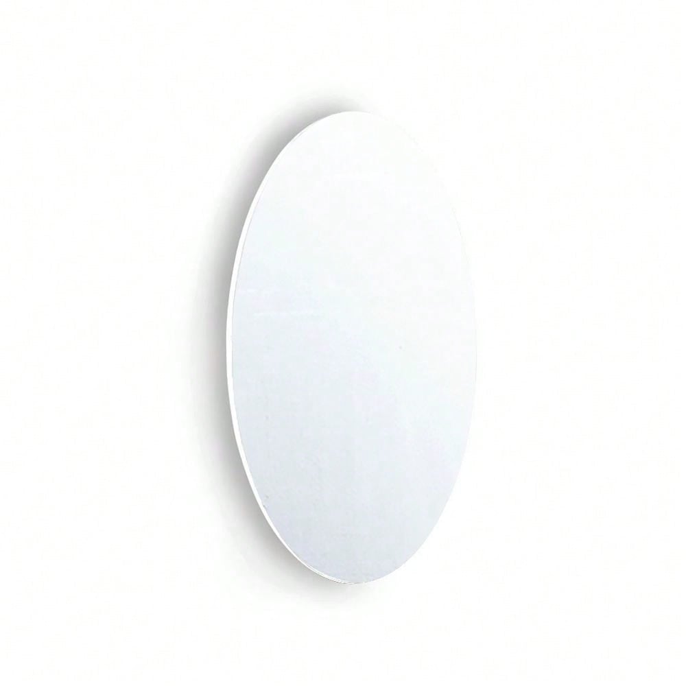 Oval Frameless Wall Mounted Dressing Mirror For Bathroom, Vanity, Bedroom Image 1