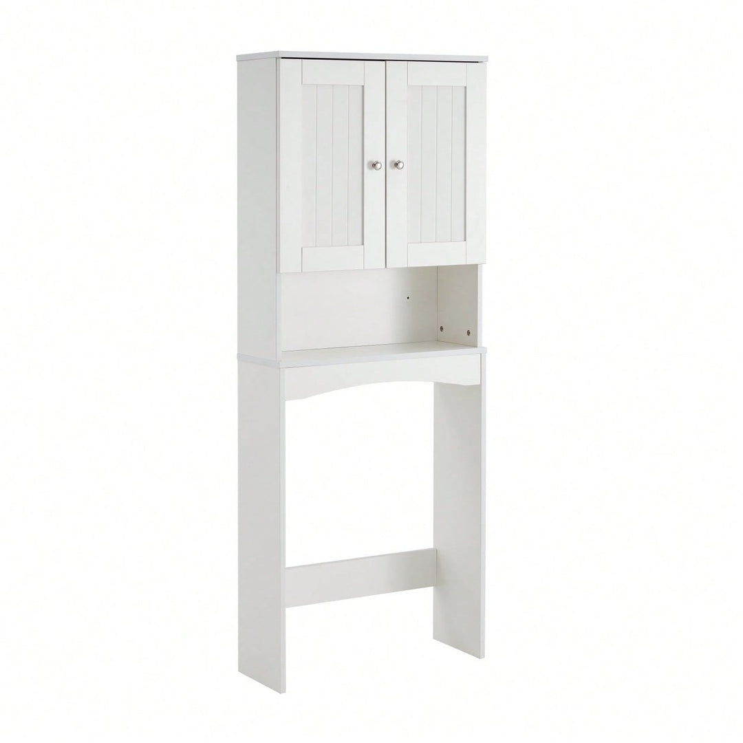 Over The Toilet Storage Cabinet with Adjustable Shelves and Open Storage Space Saver Bathroom Organizer Image 1