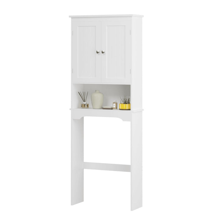 Over The Toilet Storage Cabinet with Adjustable Shelves and Tipover Restraint Device MDF Space Saver for Bathroom with Image 2