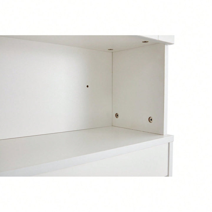 Over The Toilet Storage Cabinet with Adjustable Shelves and Open Storage Space Saver Bathroom Organizer Image 7