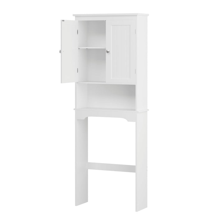 Over The Toilet Storage Cabinet with Adjustable Shelves and Tipover Restraint Device MDF Space Saver for Bathroom with Image 3