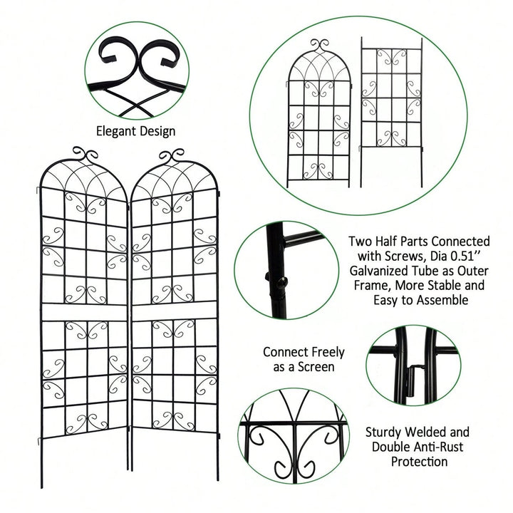 Rustproof Metal Garden Trellis For Climbing Plants Outdoor Flower Support Image 6