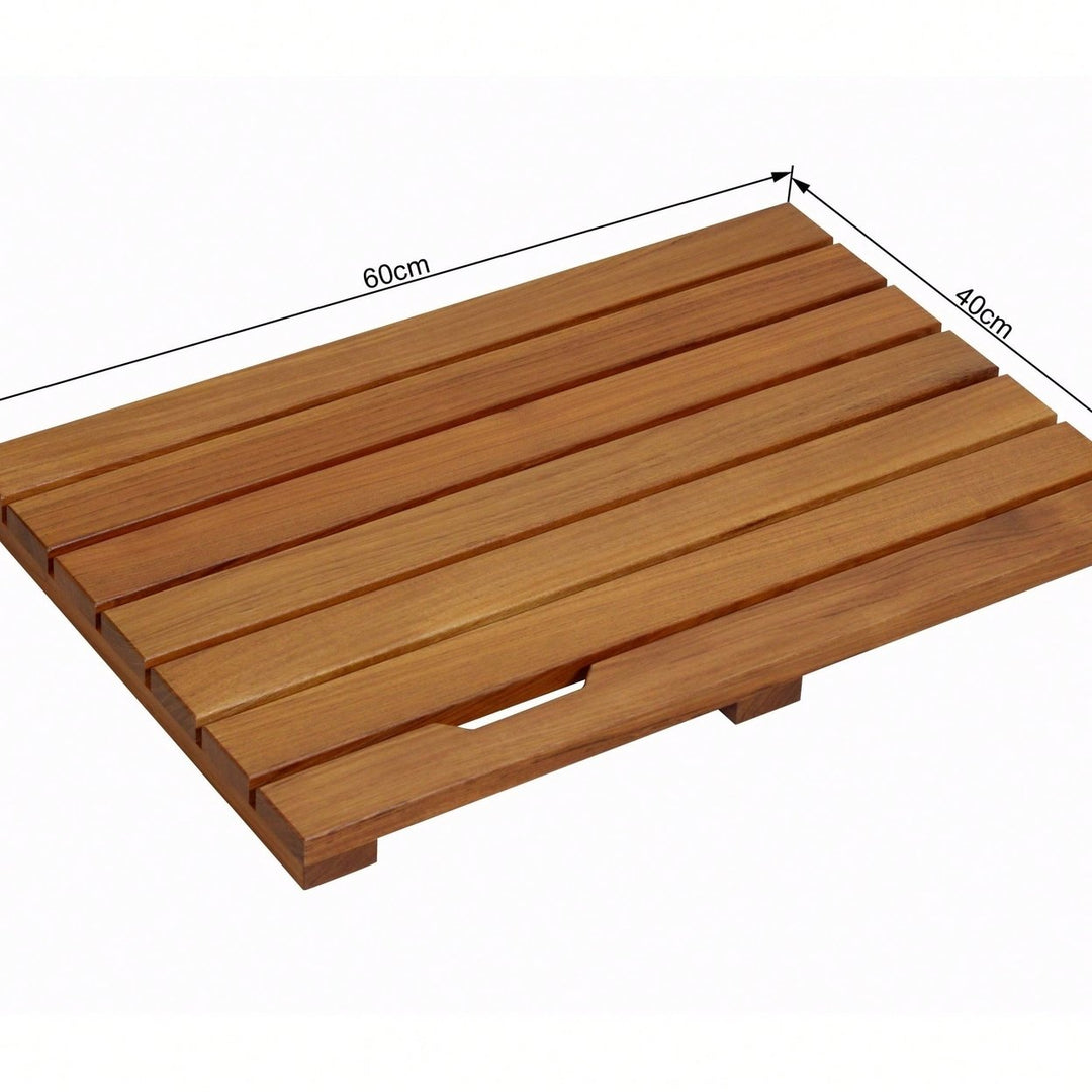 Premium Solid Teak Bathroom Mat - Anti-Slip, Responsibly Sourced And Durable Image 4