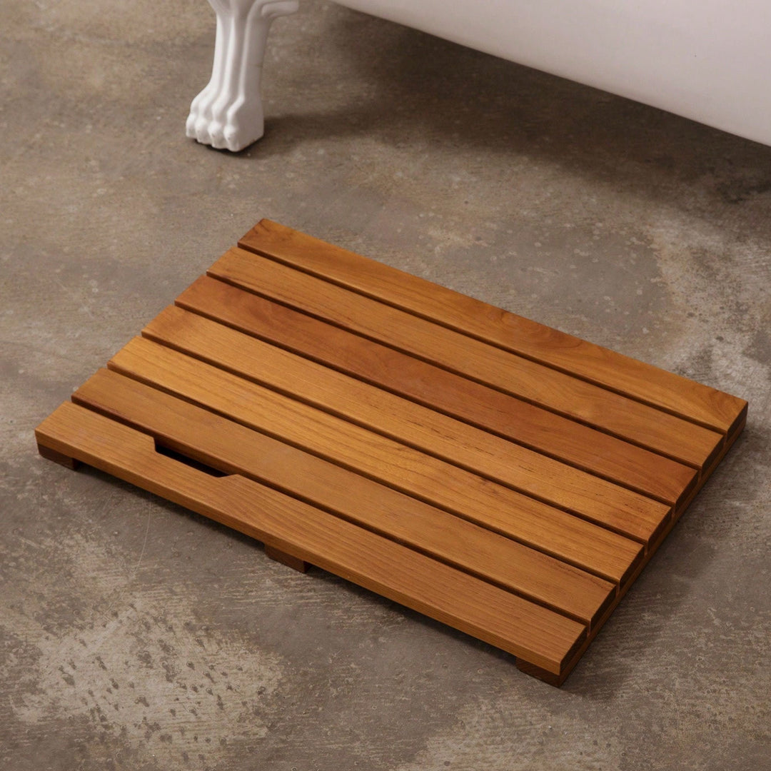 Premium Solid Teak Bathroom Mat - Anti-Slip, Responsibly Sourced And Durable Image 5