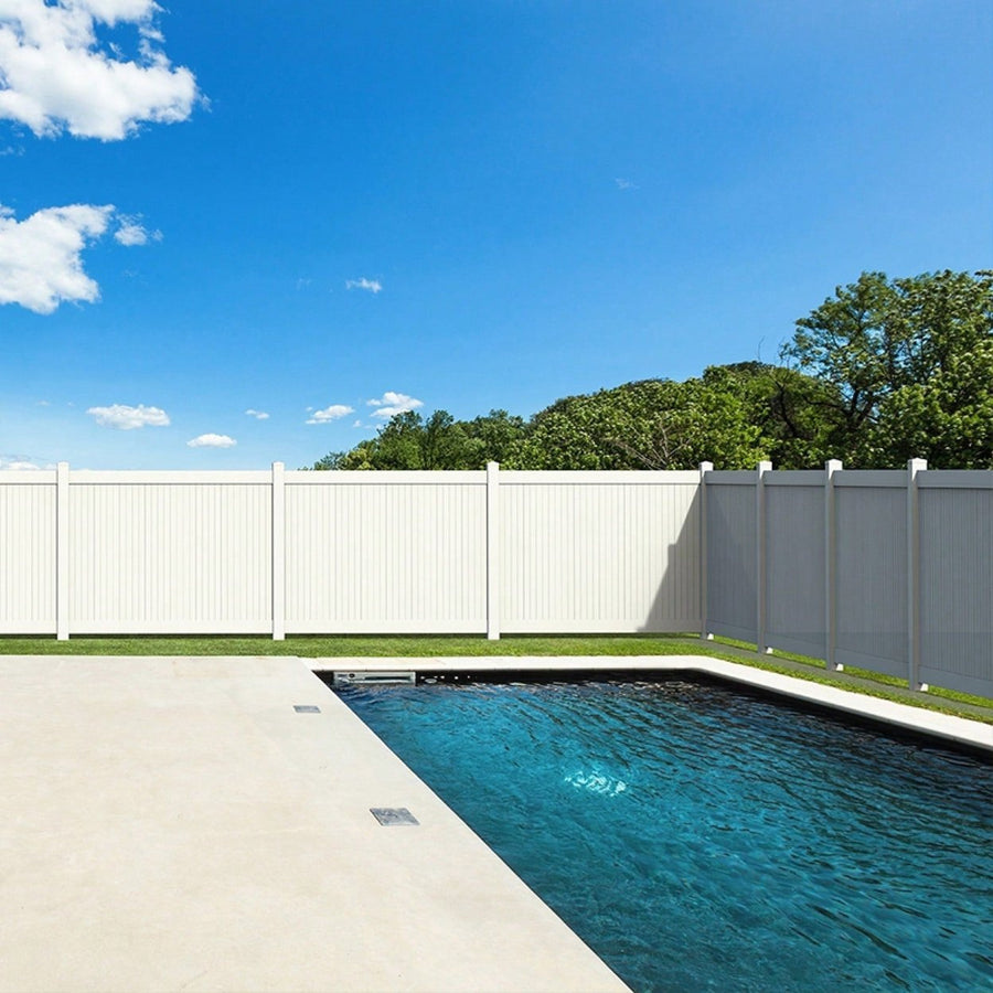 Privacy Fence Panels 6ft.H X 6ft.W White Vinyl Fence Set Of 2 Pcs - DIY-Friendly Professional-Grade Weather-Resistant Image 1