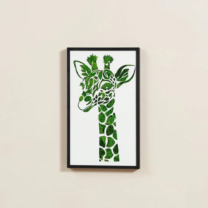 Preserved Moss Giraffe Metal Art -Friendly and Low Maintenance Sculpture For Tranquil Atmosphere In Home Or Office Image 2