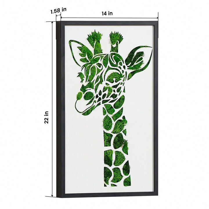 Preserved Moss Giraffe Metal Art -Friendly and Low Maintenance Sculpture For Tranquil Atmosphere In Home Or Office Image 3