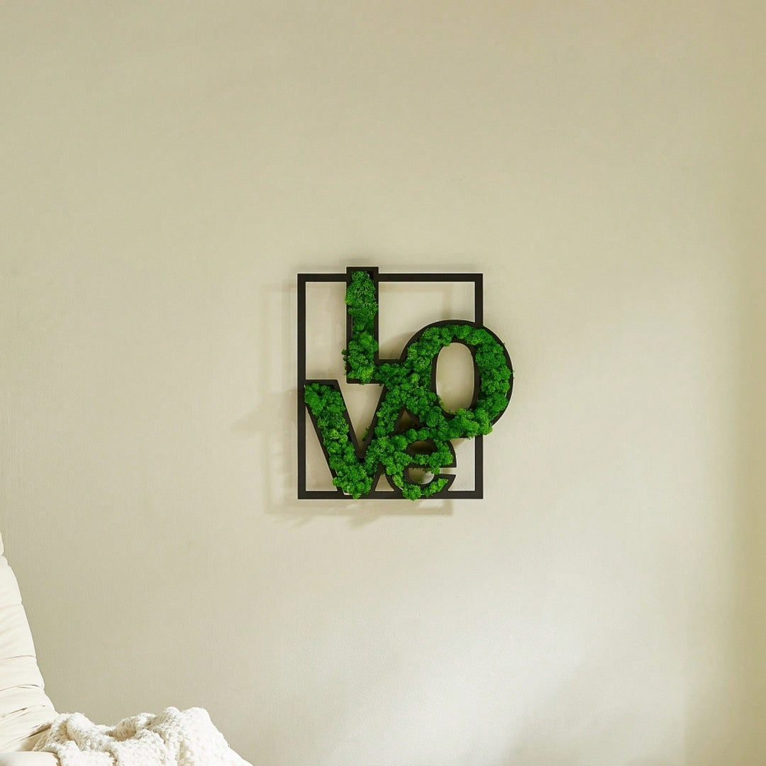 Preserved Moss Love Letter Metal Wall Art Unique Home Office D cor Low Maintenance Intricate Craftsmanship Image 3