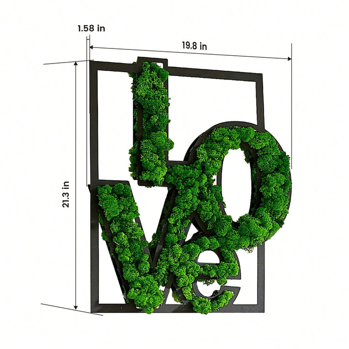 Preserved Moss Love Letter Metal Wall Art Unique Home Office D cor Low Maintenance Intricate Craftsmanship Image 5