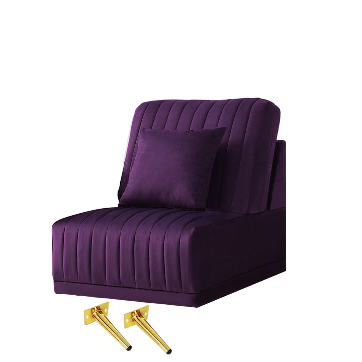 Purple Sofa without Armrests - Modular Seating for Living Room, Perfect for Combining with Other Units - Stylish Image 2