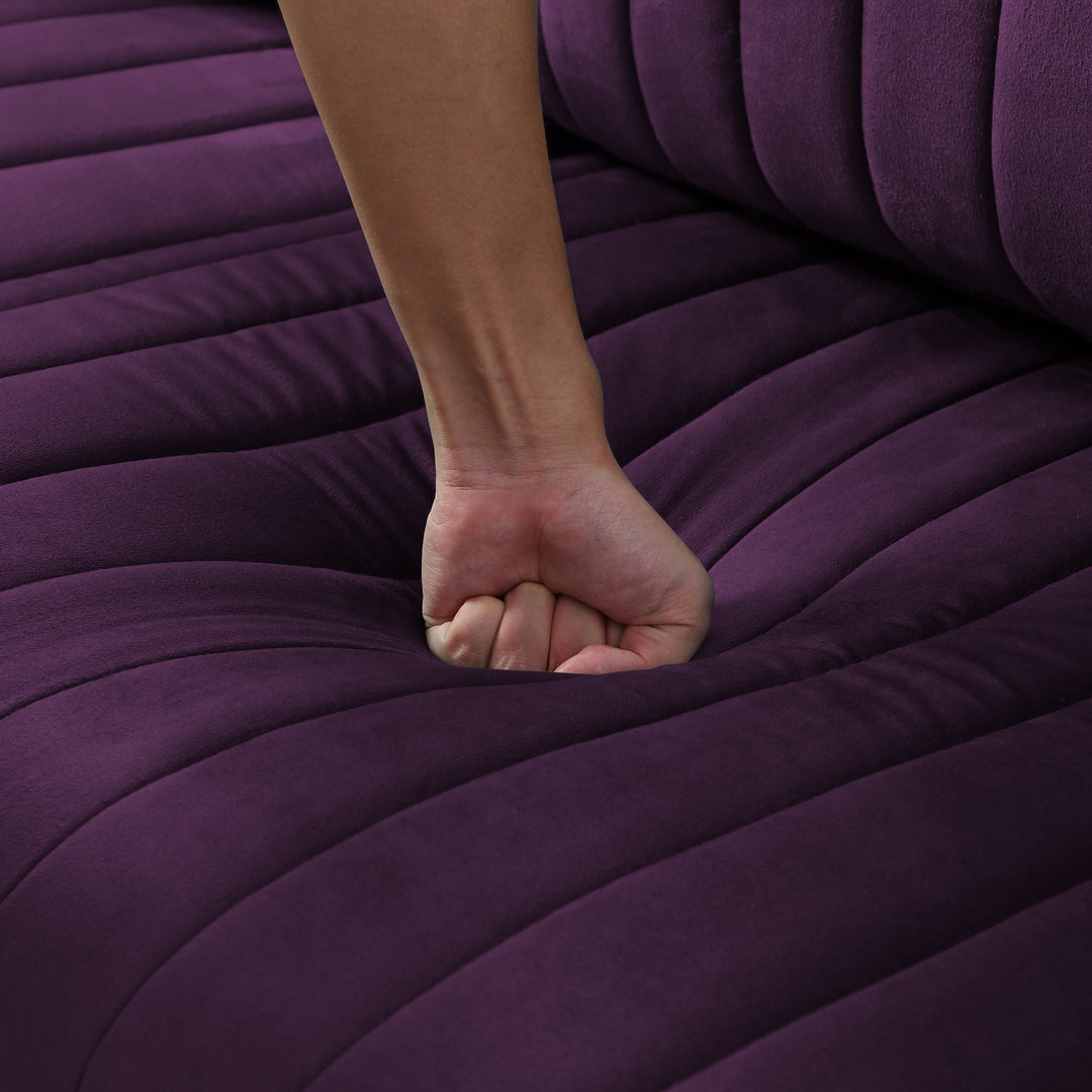 Purple Sofa without Armrests - Modular Seating for Living Room, Perfect for Combining with Other Units - Stylish Image 3