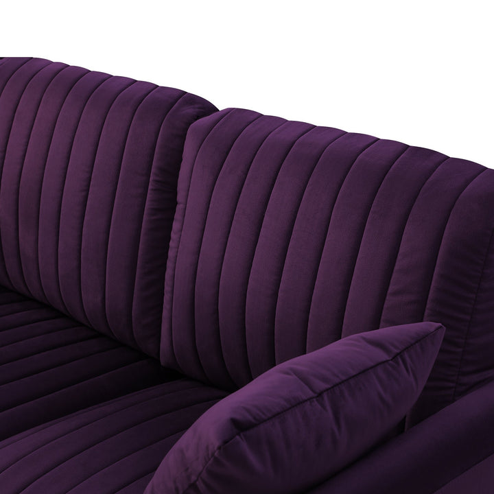 Purple Sofa without Armrests - Modular Seating for Living Room, Perfect for Combining with Other Units - Stylish Image 4