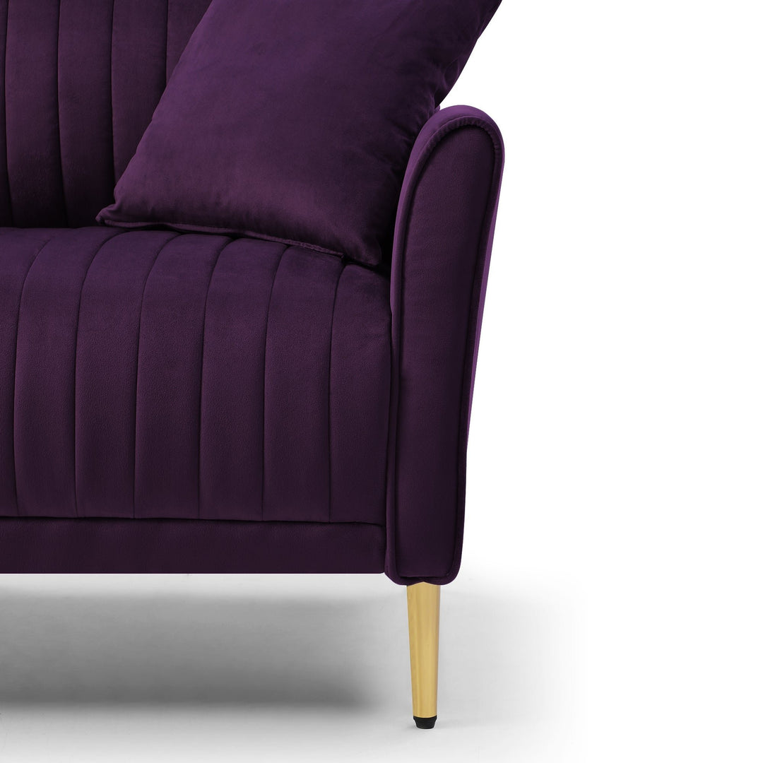 Purple Sofa without Armrests - Modular Seating for Living Room, Perfect for Combining with Other Units - Stylish Image 5