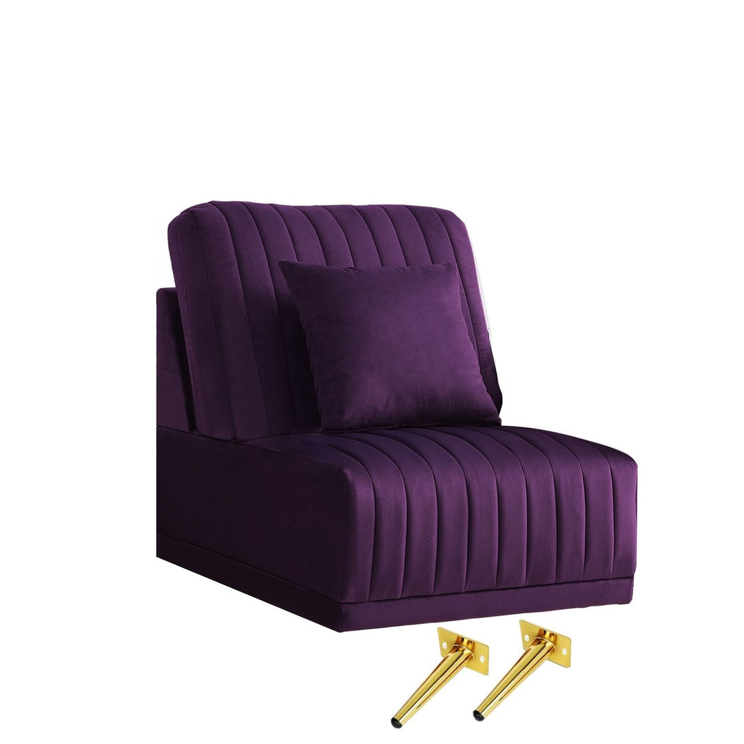 Purple Sofa without Armrests - Modular Seating for Living Room, Perfect for Combining with Other Units - Stylish Image 6