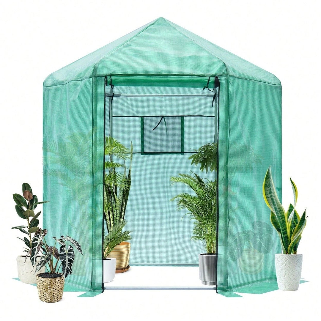 Quality Materials Upgraded Walk-In Greenhouse With PE Plaid Fabric And YKK Zippers Image 1