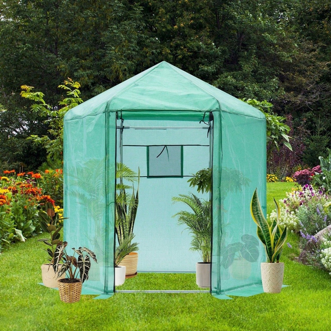 Quality Materials Upgraded Walk-In Greenhouse With PE Plaid Fabric And YKK Zippers Image 2