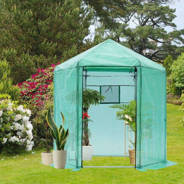 Quality Materials Upgraded Walk-In Greenhouse With PE Plaid Fabric And YKK Zippers Image 3