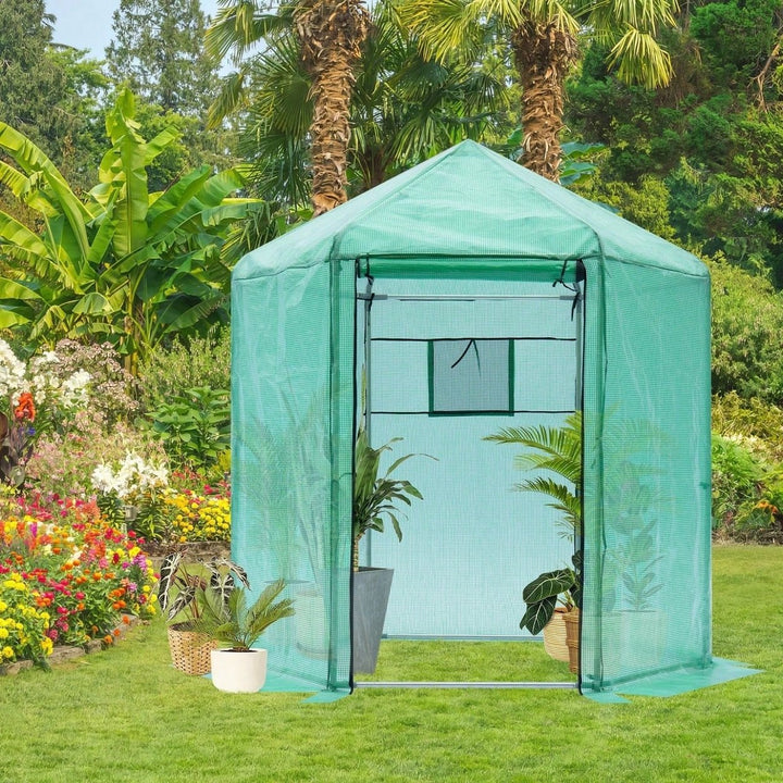 Quality Materials Upgraded Walk-In Greenhouse With PE Plaid Fabric And YKK Zippers Image 4