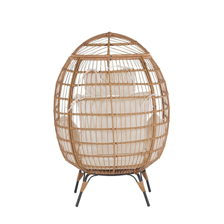 Oversized Wicker Egg Chair with 5 Cushions Image 5