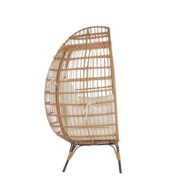 Oversized Wicker Egg Chair with 5 Cushions Image 6