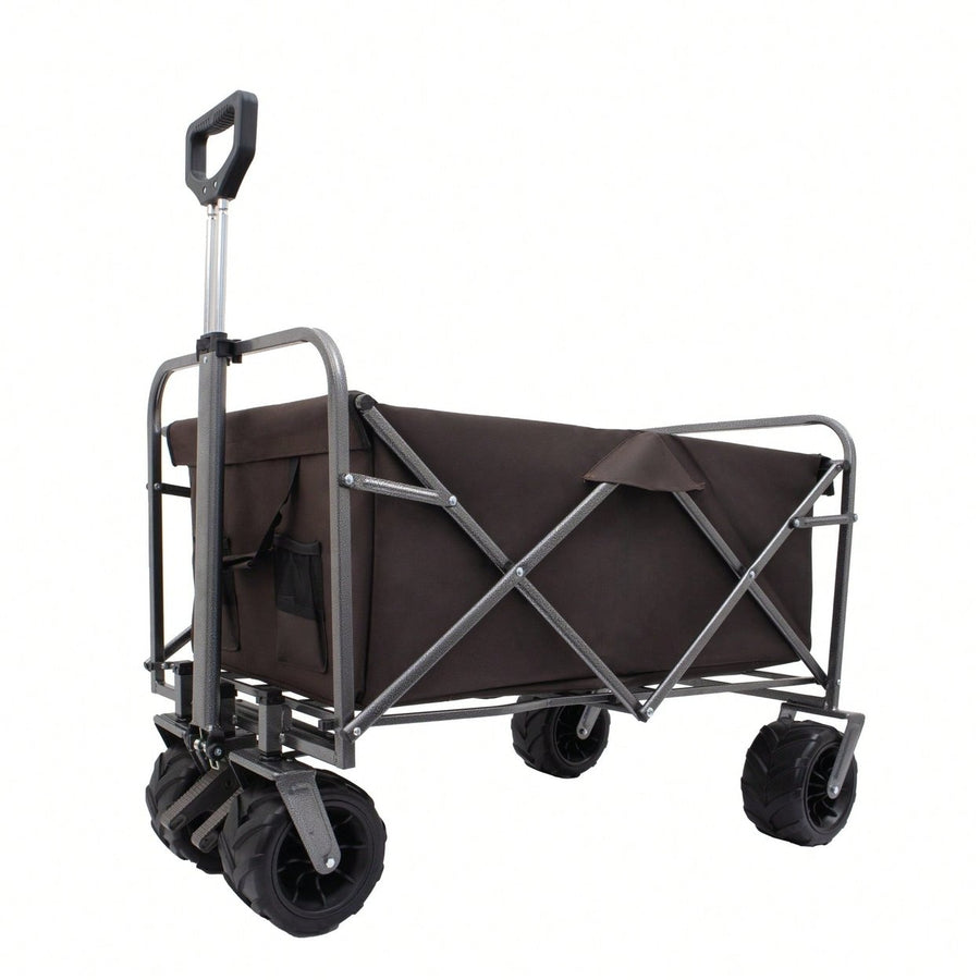 Portable Beach Trolley Cart - Foldable Kids Wagon With Large Wheels For Camping And Outdoor Garden Use Image 1