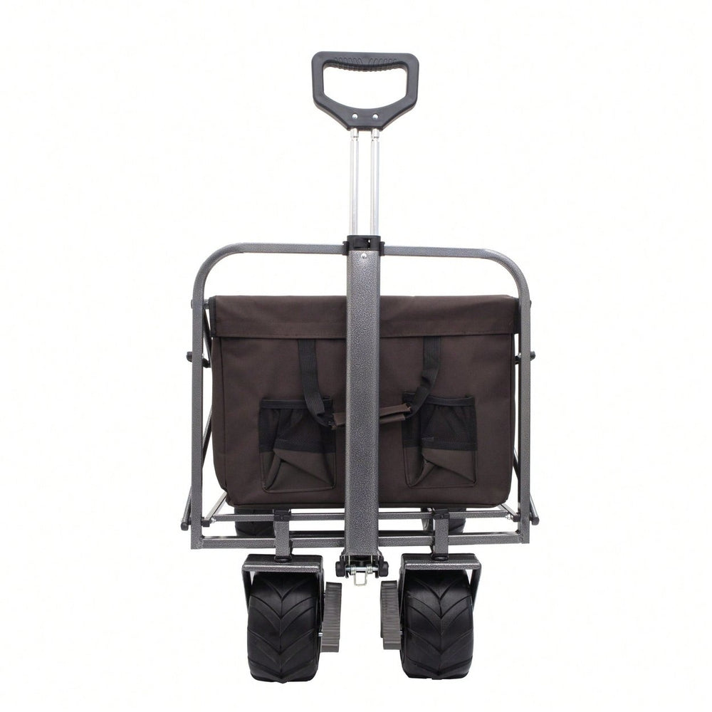 Portable Beach Trolley Cart - Foldable Kids Wagon With Large Wheels For Camping And Outdoor Garden Use Image 2