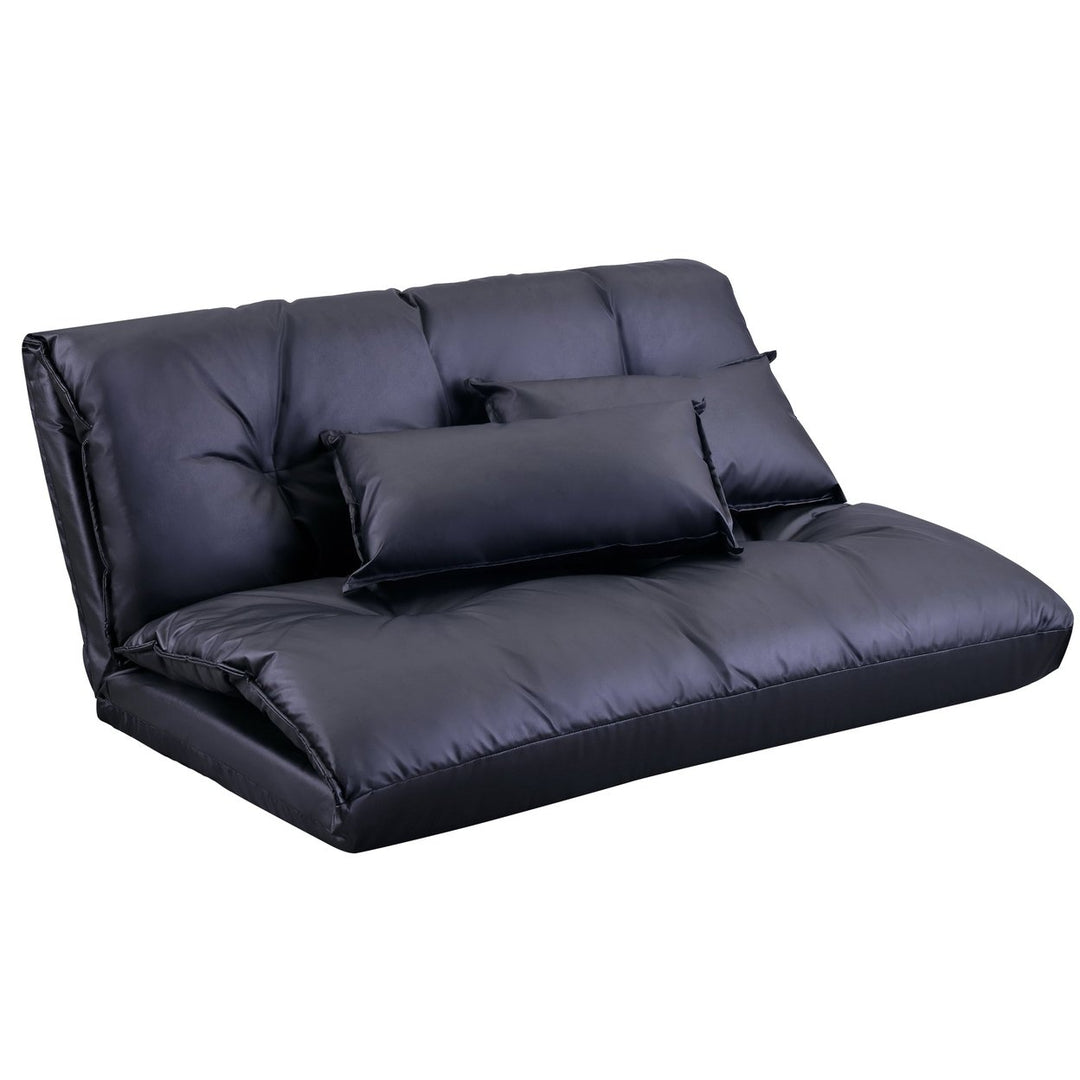 Orisfur. Lazy Sofa Adjustable Folding Futon Sofa Video Gaming Sofa with Two Pillows Image 1